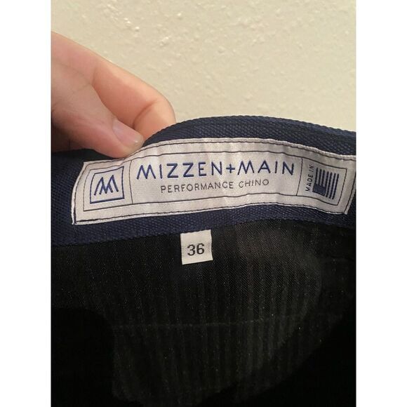 Mizzen Main Performance Chino Mens Pants Navy Blue Size 36x32 - Picture 7 of 11